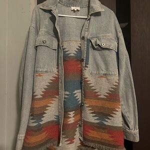 Aztec denim jacket, worn once